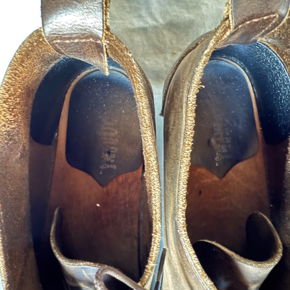 Sandgrens Sweden Chukka High Heel Clog Lace-Up Nubuck Wood Heel Size 38 - Picture 5 of 7